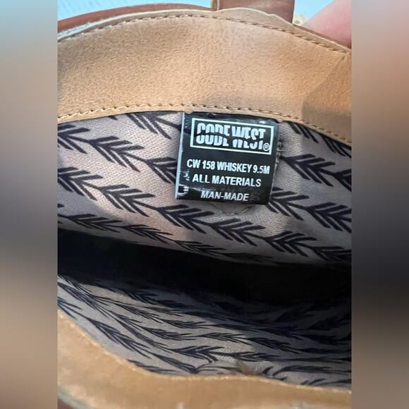 Code West Woke Women’s Whiskey Brown Vegan Suede Western Mid Calf Boots Size 9.5 - Picture 6 of 8